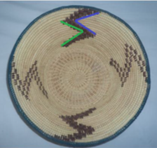 Detalhe de um dos enfeites de um cesto 

 