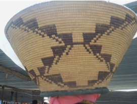 Exemplo de cesto grande (base 21cm, boca
37cm, altura 15cm)