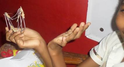 Estructura doblada y
terminada por un grupo de estudiantes