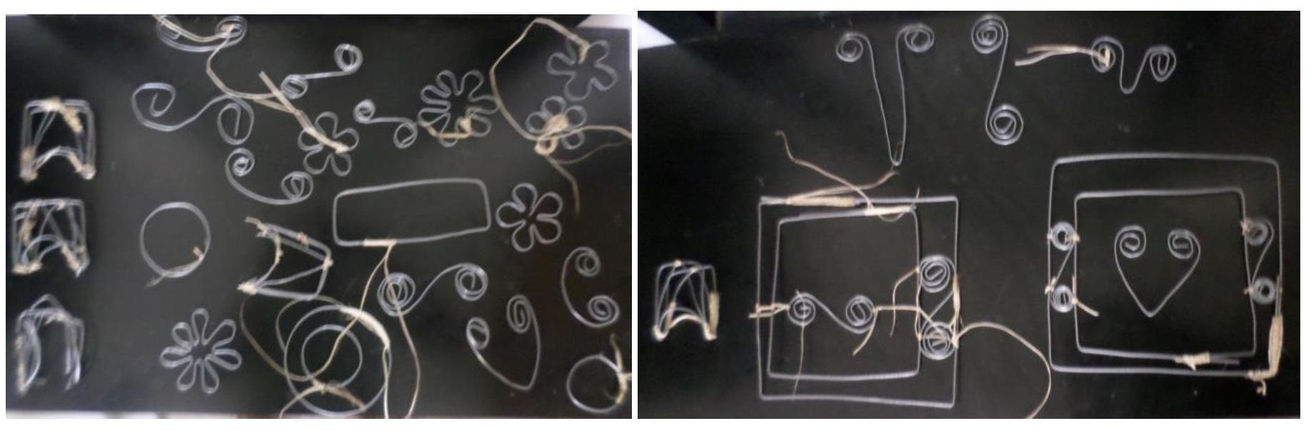 Algunas estructuras hechas por estudiantes en las tres primeras
sesiones 