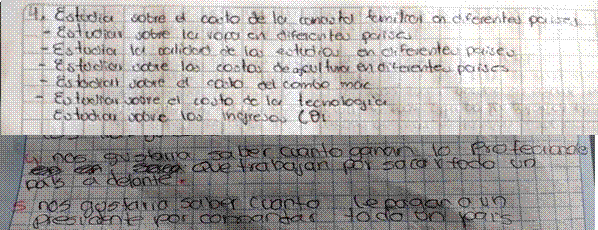 Algunas de las apreciaciones hechas por los estudiantes con respecto a
escenarios futuro