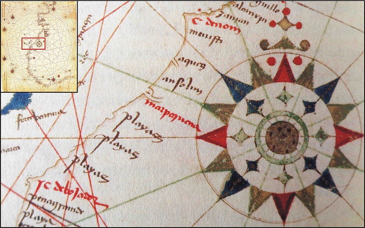 Detalle de la Carta portuguesa anónima
datada hacia 1471