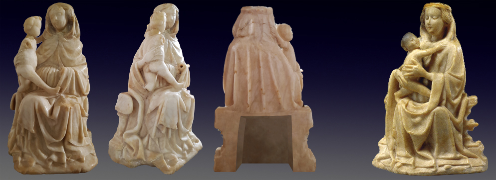 Virgen de la Pe�a, 1430-1440, c�rculo del �Maestro de R�mini�. Y Virgen con ni�o, c. 1430-1440, tambi�n c�rculo del �Maestro de R�mini�.