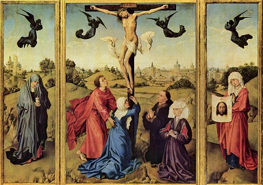 Tr�ptico de la Crucifixi�n, 1443-1445. Roger van der Weyden. Kunsthistorisches, Viena.