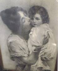 Dibujo Madre con ni&ntilde;a. Esperanza Sp&iacute;nola. c. 1925
