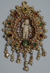  Medallón-relicario de
filigrana, c. 1700-1725.