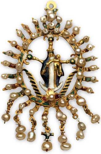 Medalla de la Virgen con el
Niño. La Habana, anterior a 1675. 