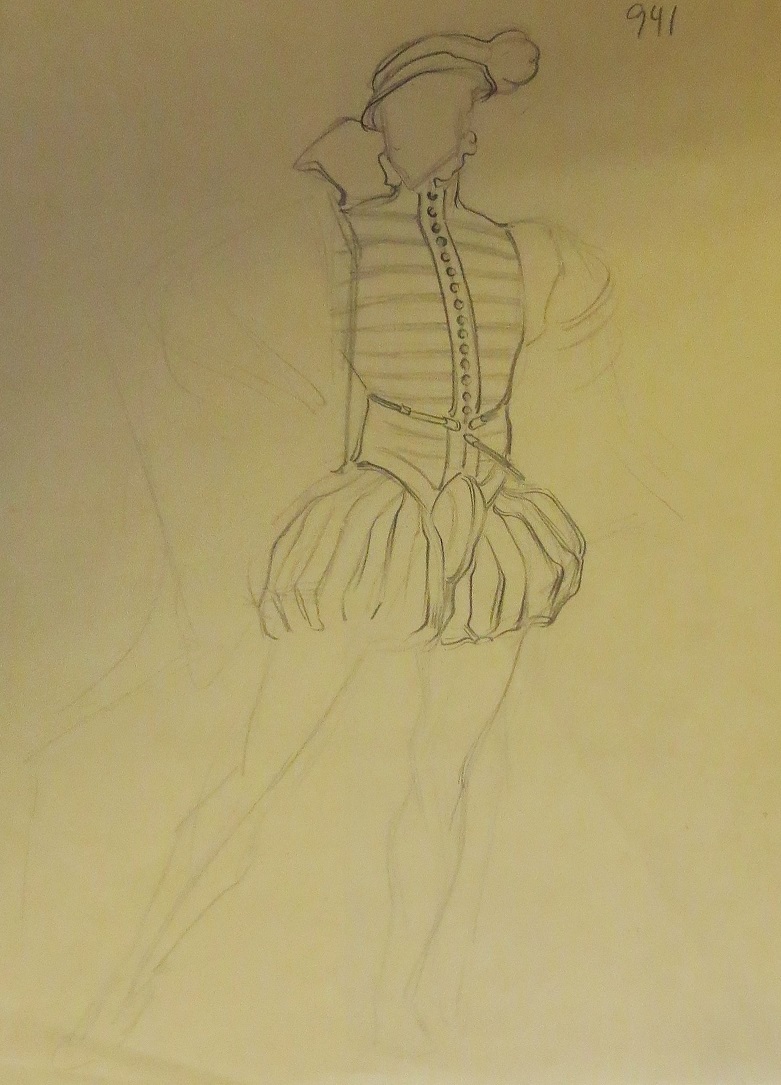 Estudio de figur&iacute;n
para Don Giovanni. Seconde Costume. 1931.