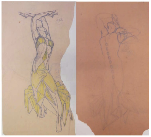 Estudios de figurines
de bailarinas para Triana. 1929.