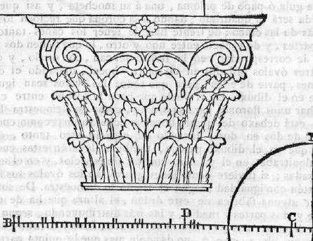 Dise&ntilde;o de capitel incluido en la obra de Lorenzo de San Nicol&aacute;s