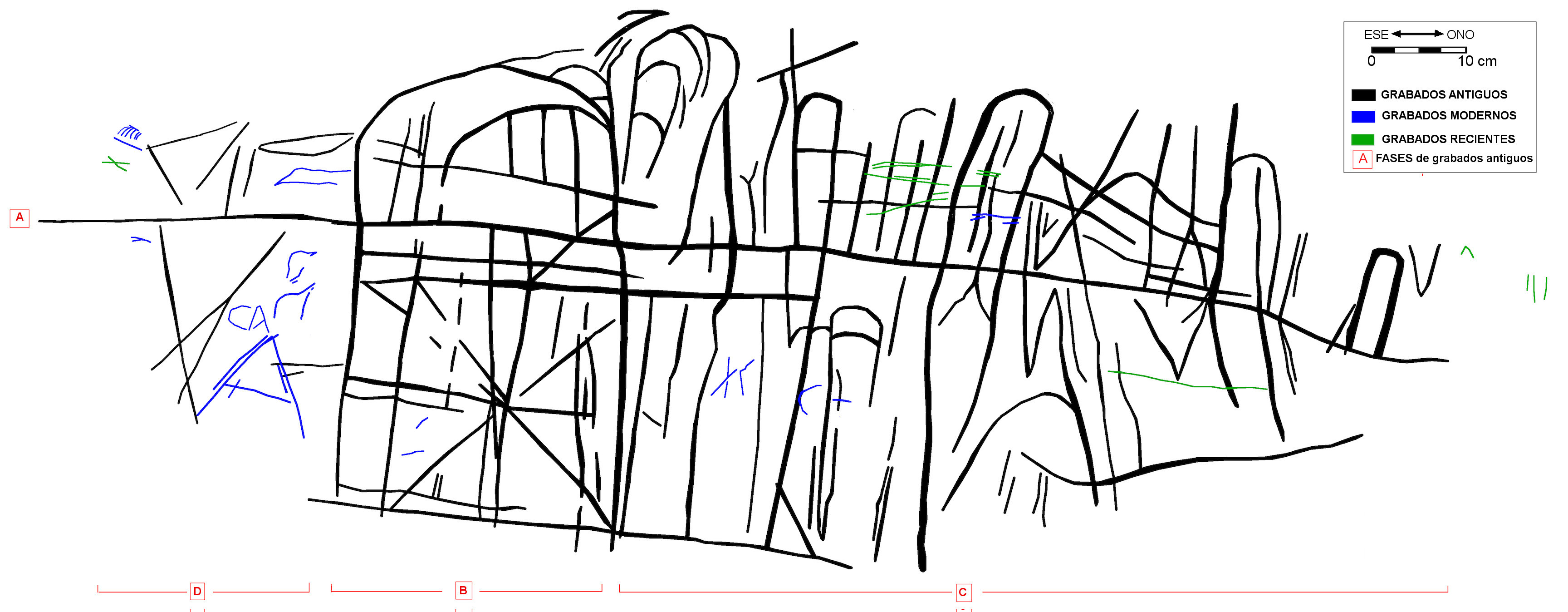 Roque de Malpaso, panel 1: calco.