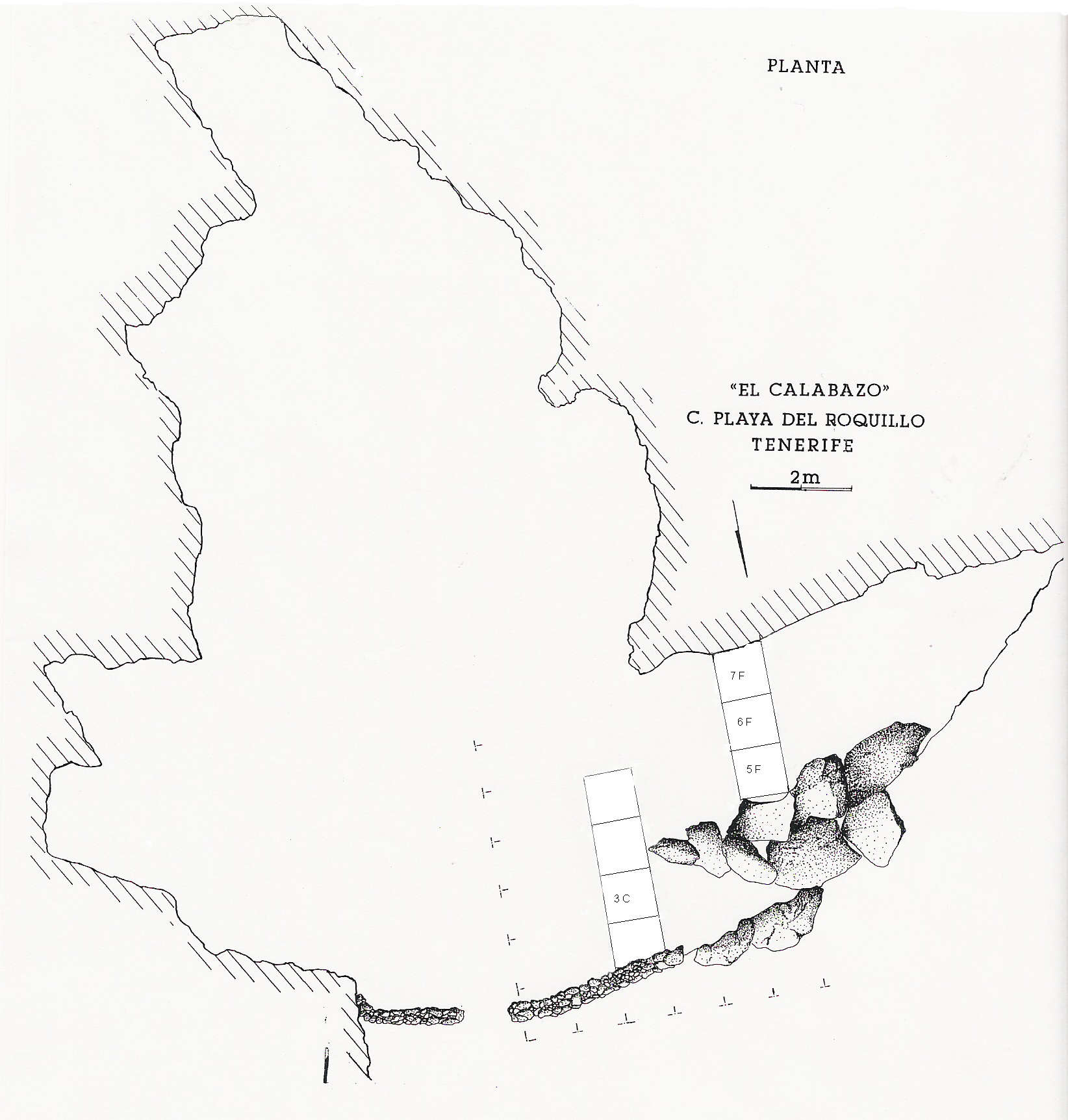 Cueva de habitación de El Calabazo, valle Guerra (Valencia y Álamo, 2011, p. 91 fig. 1).