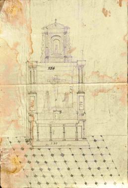 Traza del Retablo del Cristo. Primer cuarto del siglo XX. APNSCT (MARRERO, 2018).