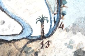 Detalles del mapa 10. Palmera canaria situada junto a la fuente del Bucio, pintada por Jos&eacute; Luj&aacute;n P&eacute;rez.
