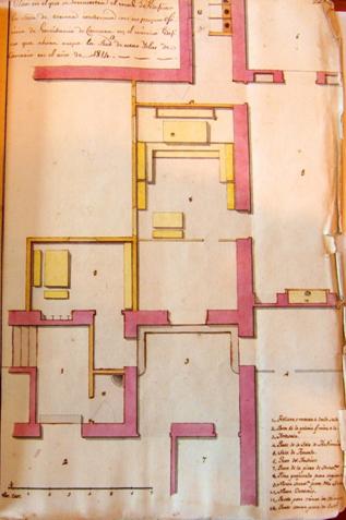 Plano de Luj&aacute;n sobre la remodelaci&oacute;n de la sala tercera de la Real Audiencia de Canarias