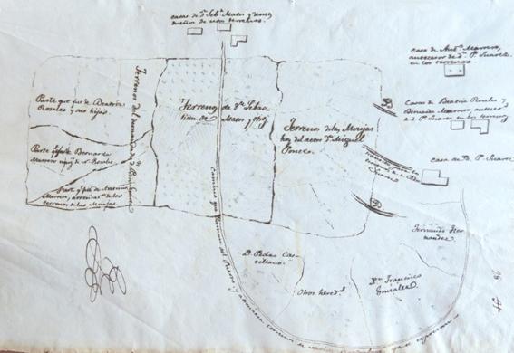 Croquis levantado de la zona de Ba&ntilde;aderos (Arucas).