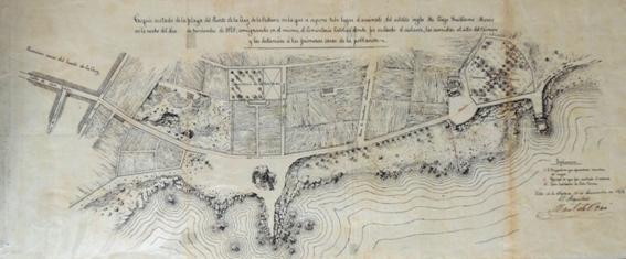 Croquis del lugar del crimen en la costa del Puerto de la Cruz