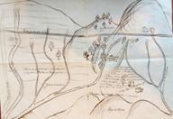 Tres croquis y plano acuarelado de tierras propiedad de la cofrad&iacute;a del Sant&iacute;simo Cristo de La Laguna en la proximidad de la monta&ntilde;a de Barreras