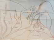 Tres croquis y plano acuarelado de tierras propiedad de la cofrad&iacute;a del Sant&iacute;simo Cristo de La Laguna en la proximidad de la monta&ntilde;a de Barreras