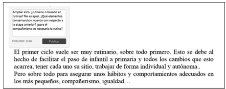 Feedback en un fragmento de portfolio (Estudiante 5).