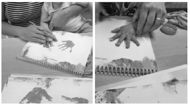 Foto de realização de atividade por meio do livro Aprende Brasil.