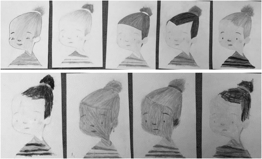 Algumas das produções feitas pelas crianças e pré-adolescentes participantes.