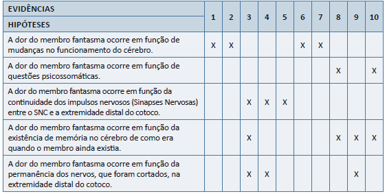 Texto 3.4 - Quadro com a an&aacute;lise das hip&oacute;teses em pequenos grupos.