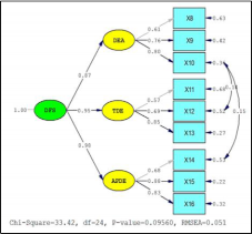 Figure 6. CFA Test of Re-specifications of DFS Variable (Standardized)