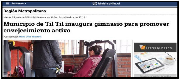 Imagen 3. Noticia intenta instalar el envejecimiento activo