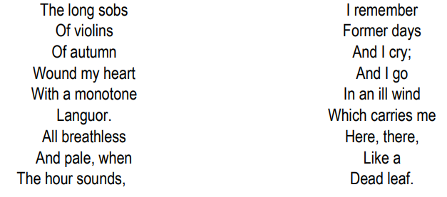 Table 1. Paul Verlaine. "Chanson d'automne" ("Autumn Song")