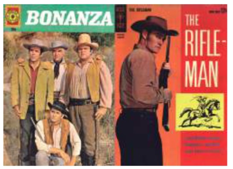 Imagen  5.  Portadas  de  cómics  basados  en  series  de televisión de los años cincuenta