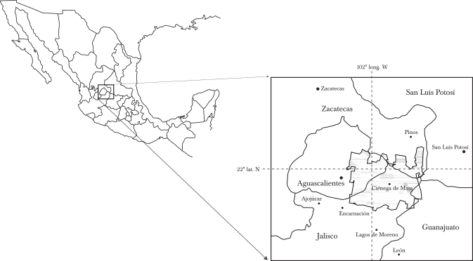 LOCALIZACI&Oacute;N GEOGR&Aacute;FICA DE LAS TIERRAS VINCULADAS AL LATIFUNDIO DE
						CI&Eacute;NEGA DE MATA, 1861
