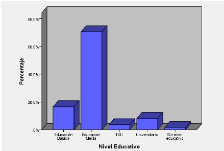 Diagrama de barras por nivel educativo