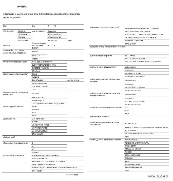 Formato de encuesta para visitantes