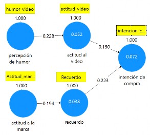 Pesos del modelo formativo de ecuaciones estructurales de cuadrados m�nimos parciales SEMPLS