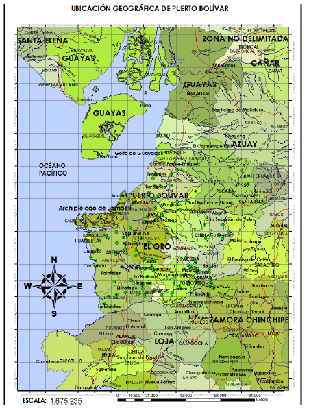 Ubicación geográfica de Puerto Bolívar