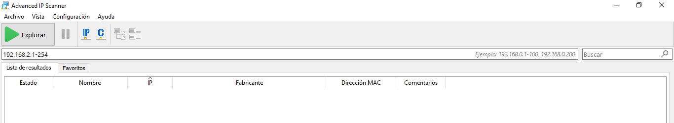 Advanced IP, para el escaneo de la red