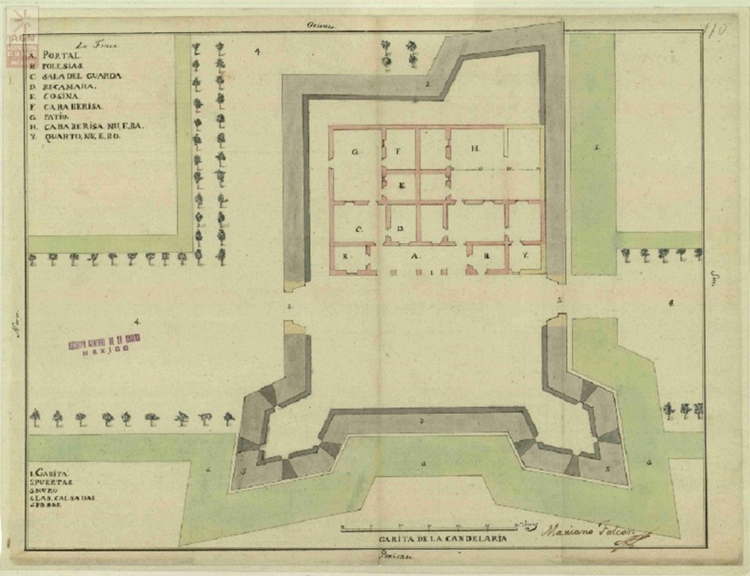Plano de la Garita de la Candelaria