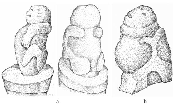 La Unidad: a, b, Esculturas 1 y 2.