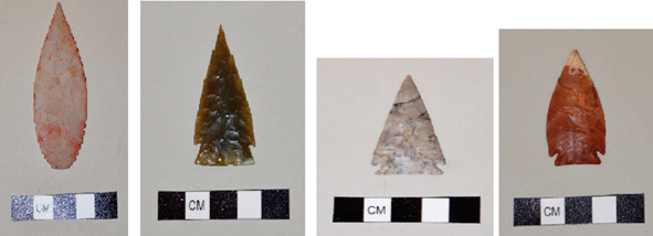 Piezas de la ofrenda que pertenecen al Museo Peabody, Boston, Estados Unidos. Números de catálogo: 10420C5291 pieza A / 10420C5291 pieza A / 1606720C5401 pieza B / 1606720C5401 pieza A.