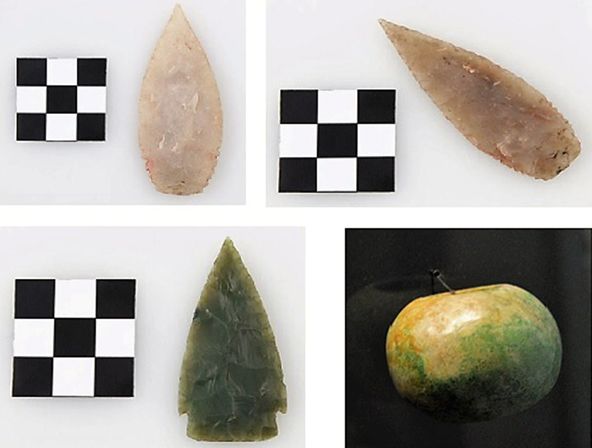 Piezas de la ofrenda que pertenecen al Museo Americano de Historia Natural de Nueva York, Estados Unidos. Números de catálogo: 30.0/1946 / 30.0/1958 / 30.0/1964 / 30.0/1943.