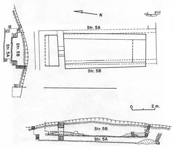 Plano y secciones del ba&ntilde;o de vapor de San Antonio (seg&uacute;n Agrinier, 1969: 21).