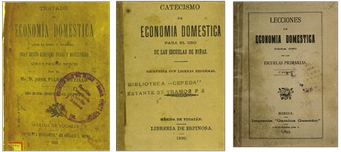 Portadas de libros de econom&iacute;a dom&eacute;stica. Biblioteca Virtual de Yucat&aacute;n.