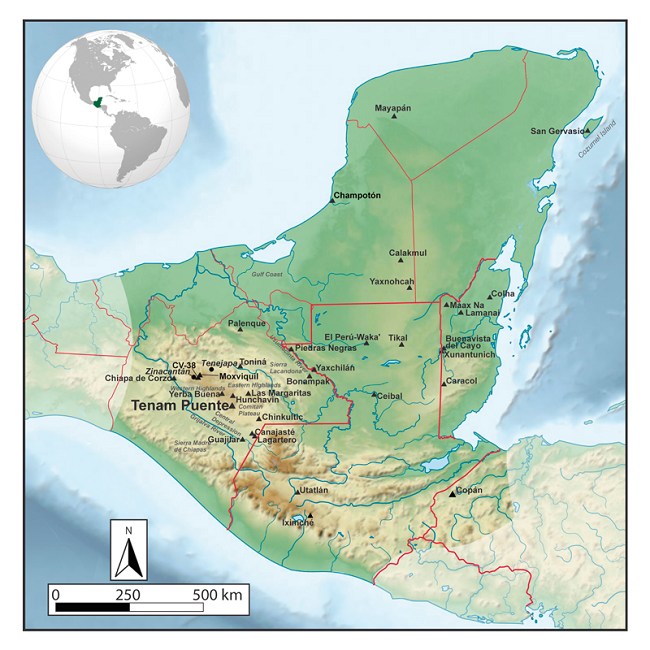 Map of the Yucatan Peninsula, with selected sites mentioned in the text.