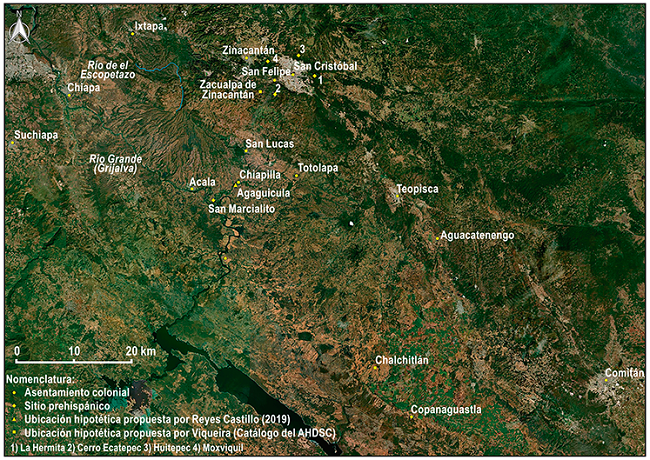 Mapa de la regi&oacute;n central de Chiapas con los principales sitios mencionados en el texto.
