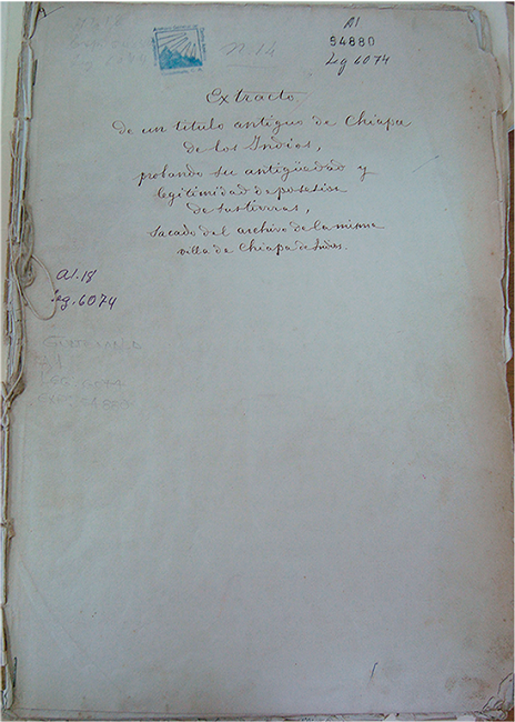 Portada del expediente resguardado en el AGCA 