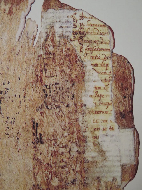 El parche en la página 56 del Códice Madrid, imagen reflejada 