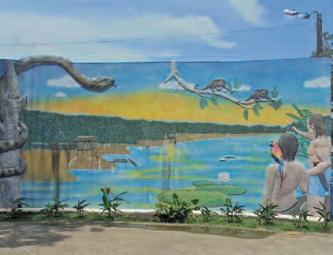 Mural paisajístico 1. Kápax
enseñando la Amazonia. Parque Santander, Leticia