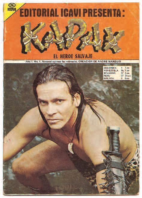Portada de la fotonovela Kápax. El
Héroe Salvaje. Año 1 n.° 2 1977