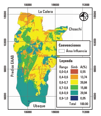 Mapa potencial de cobertura estándar